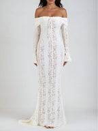 Abito Maxi in Pizzo Off-Shoulder