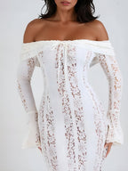 Abito Maxi in Pizzo Off-Shoulder