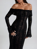 Abito Maxi in Pizzo Off-Shoulder