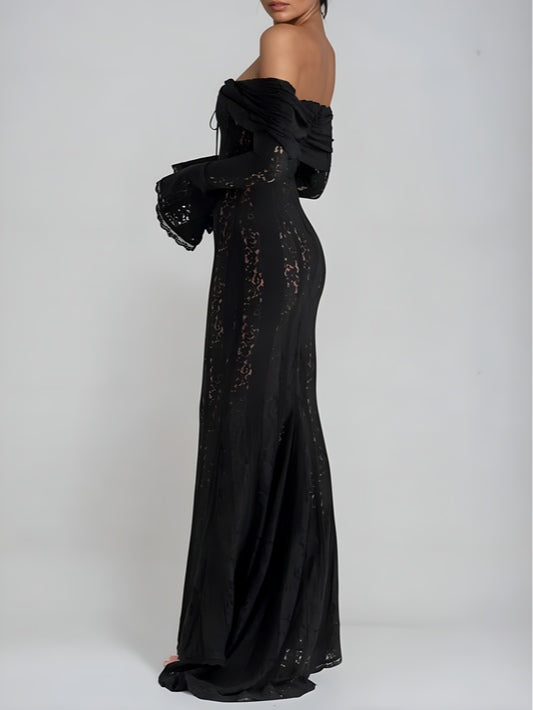 Abito Maxi in Pizzo Off-Shoulder