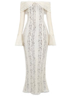 Abito Maxi in Pizzo Off-Shoulder
