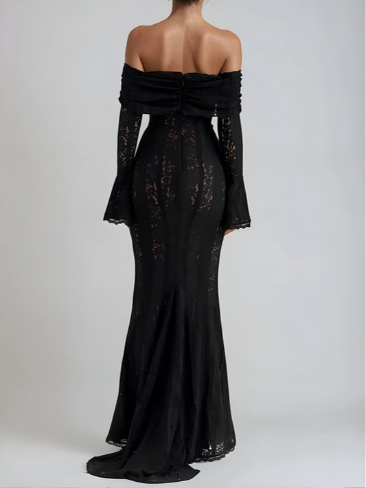 Abito Maxi in Pizzo Off-Shoulder