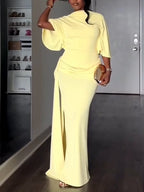 Abito Maxi Senza Schiena Giallo