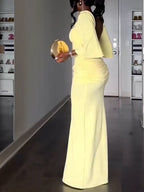 Abito Maxi Senza Schiena Giallo