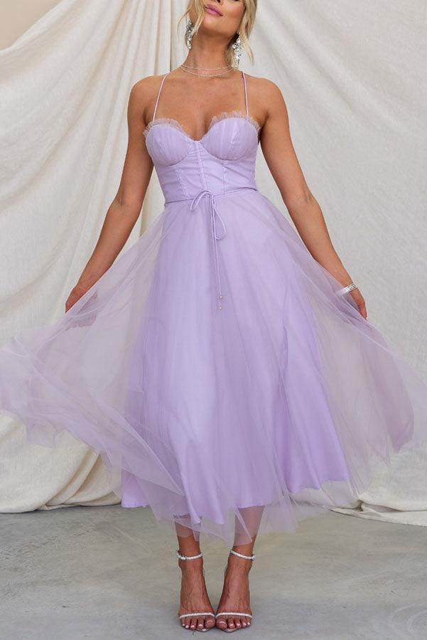 Abito Maxi da Festa con Bretelle in Chiffon per Principessa Moderna