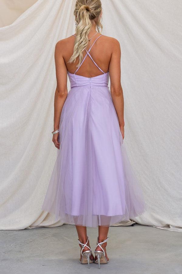 Abito Maxi da Festa con Bretelle in Chiffon per Principessa Moderna