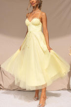 Abito Maxi da Festa con Bretelle in Chiffon per Principessa Moderna