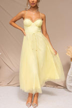 Abito Maxi da Festa con Bretelle in Chiffon per Principessa Moderna