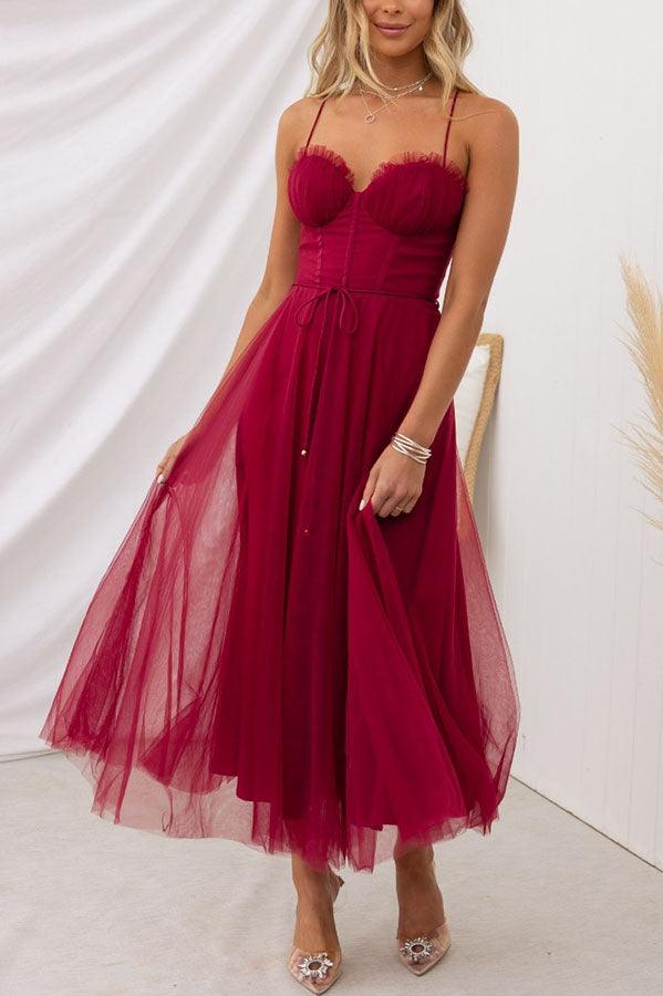 Abito Maxi da Festa con Bretelle in Chiffon per Principessa Moderna