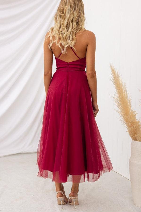 Abito Maxi da Festa con Bretelle in Chiffon per Principessa Moderna