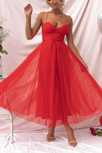 Abito Maxi da Festa con Bretelle in Chiffon per Principessa Moderna