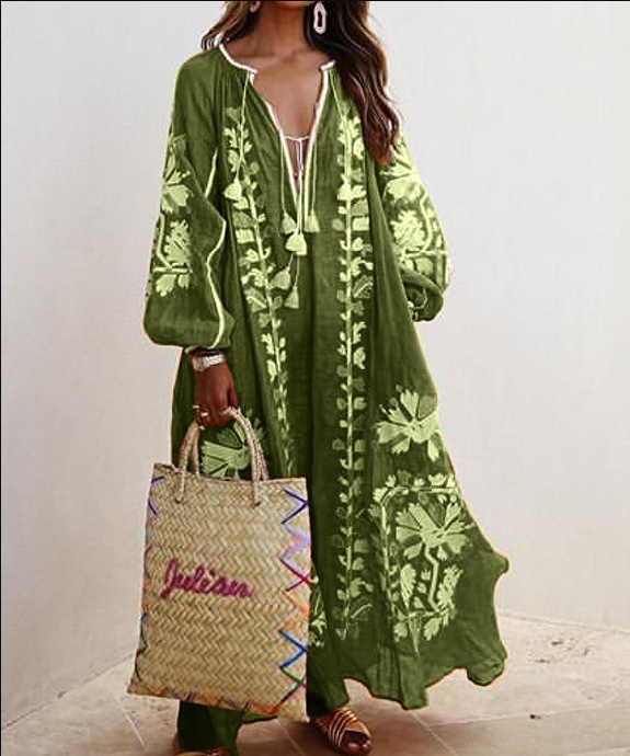 Abito Maxi Stampato Boho Oversize