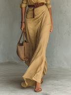 Costanza | Abito maxi con collo revers e cintura, 4 colori