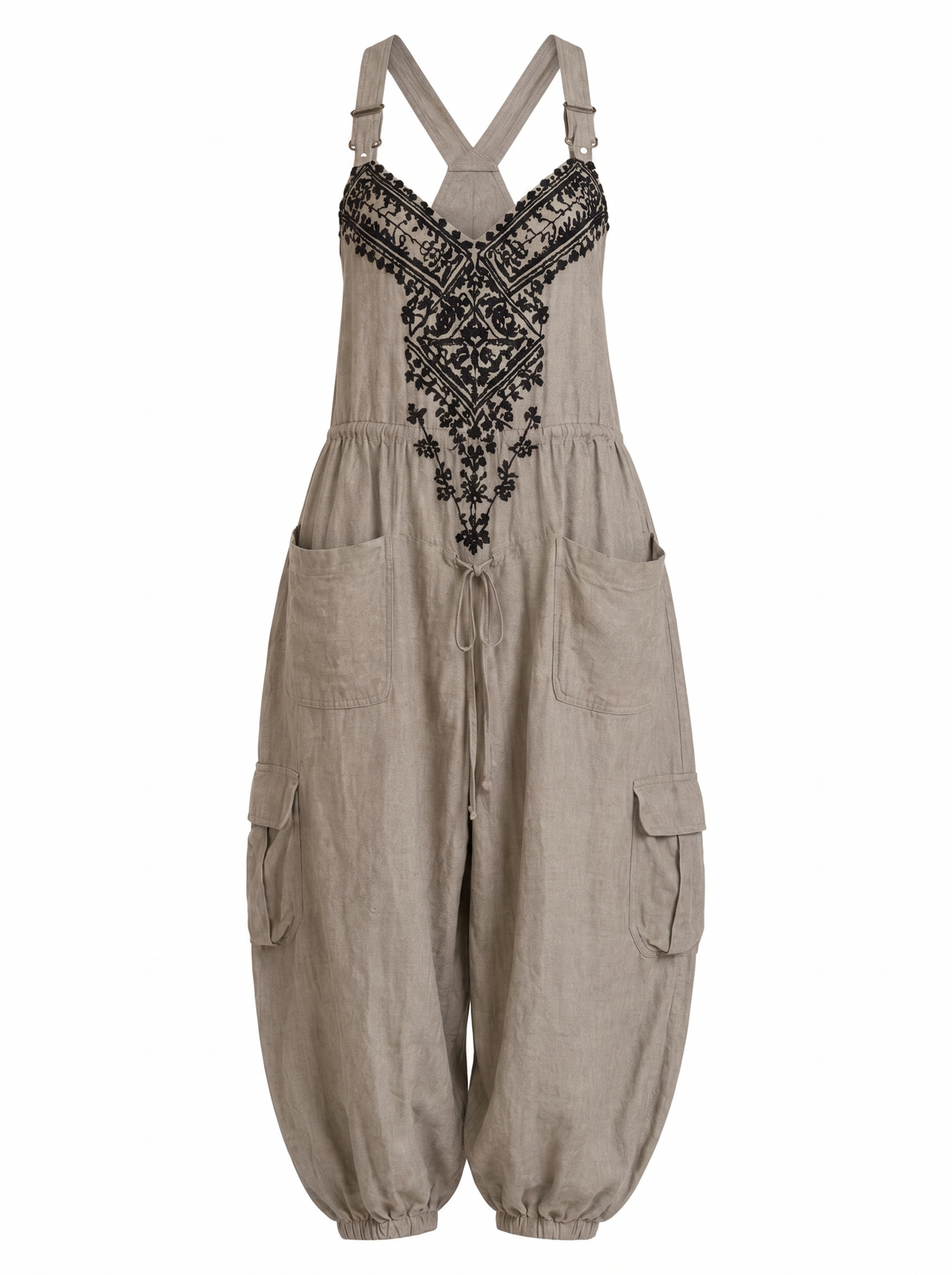 Emma | Salopette Boho con Tasche a Toppa