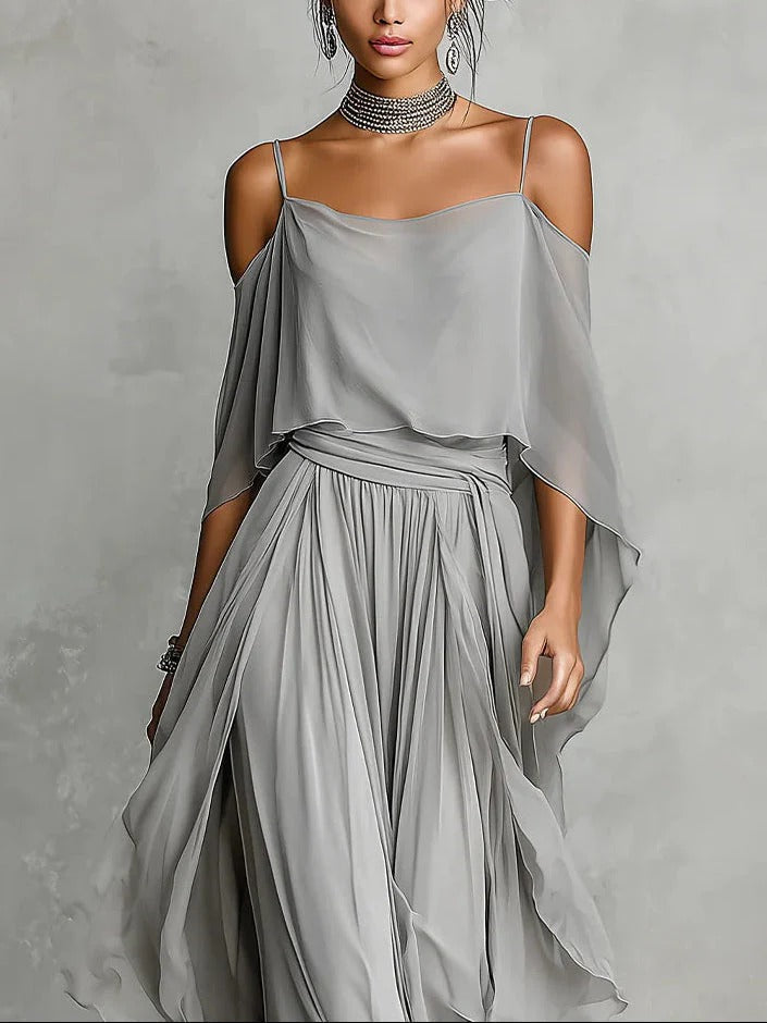 Renatta | Set fluido grigio due pezzi
